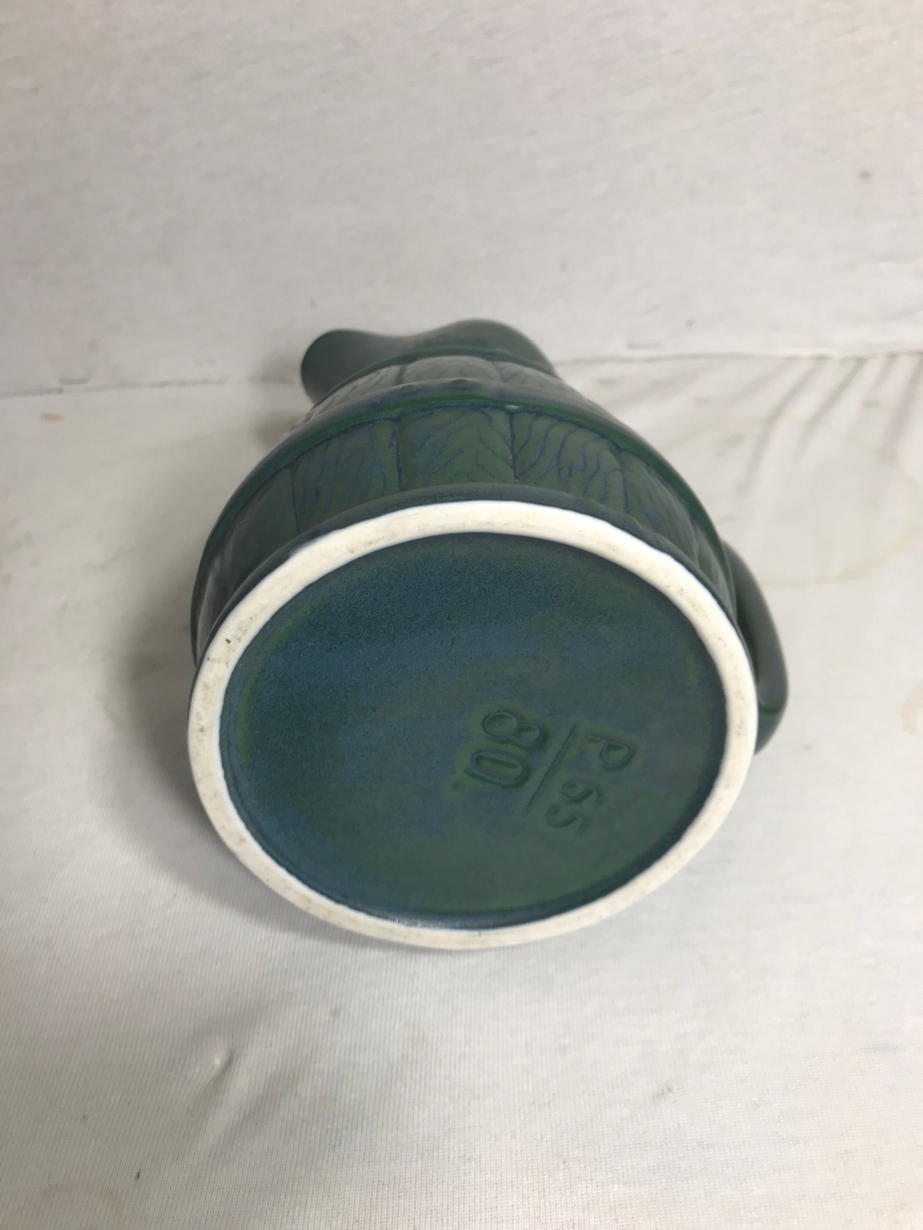 Former pitcher 80cl enamelled ceramic + cove blue green kitchen vintage