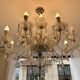 Glass chandelier with garlands, rococo style, 10 lights