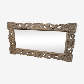 Miroir avec cadre bois décoratif