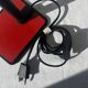 Vintage red metal lamp (Massive)