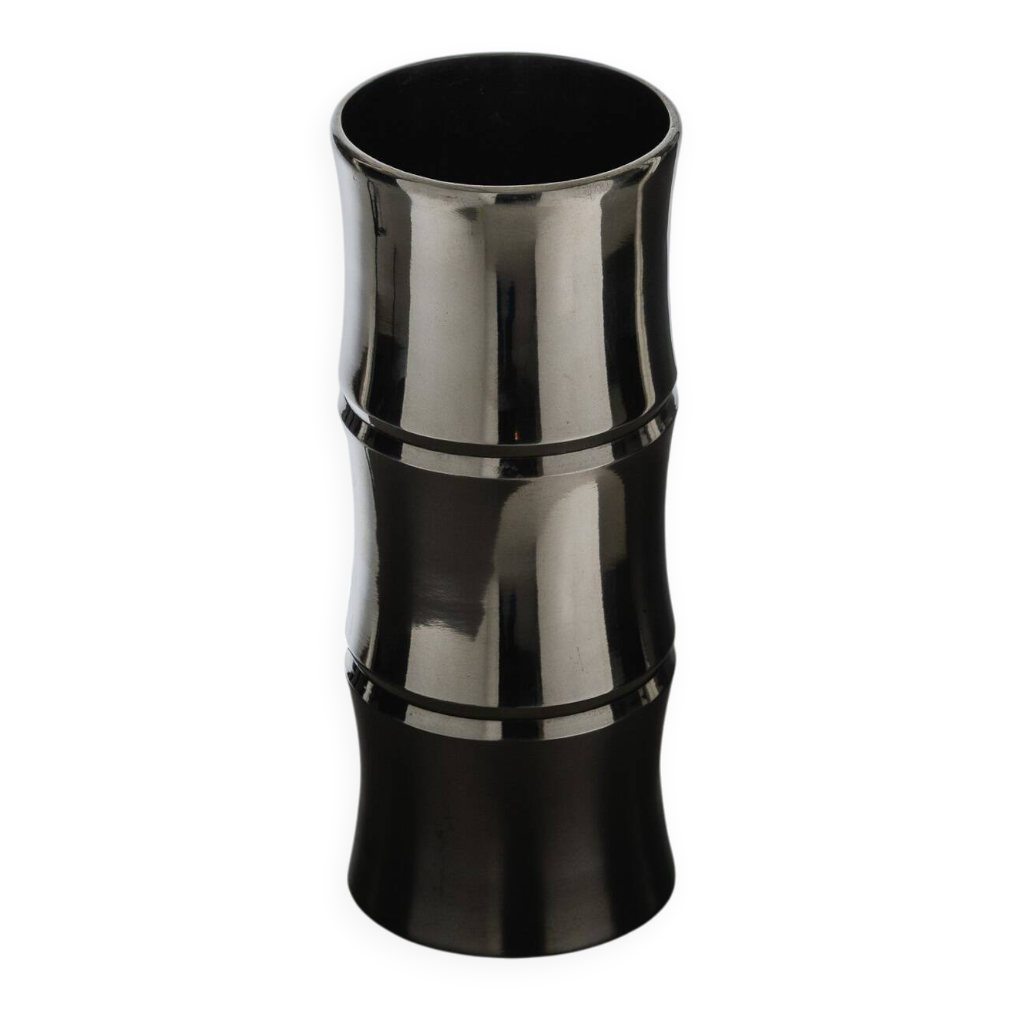 Petit vase bambou en métal, 1970s