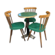 Ensemble guéridon et 3 chaises de bistrot vintage années 1960
