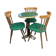Ensemble guéridon et 3 chaises de bistrot vintage années 1960