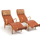 Pair of vintage Pernilla-3 Chaiselongues by Bruno Mathsson