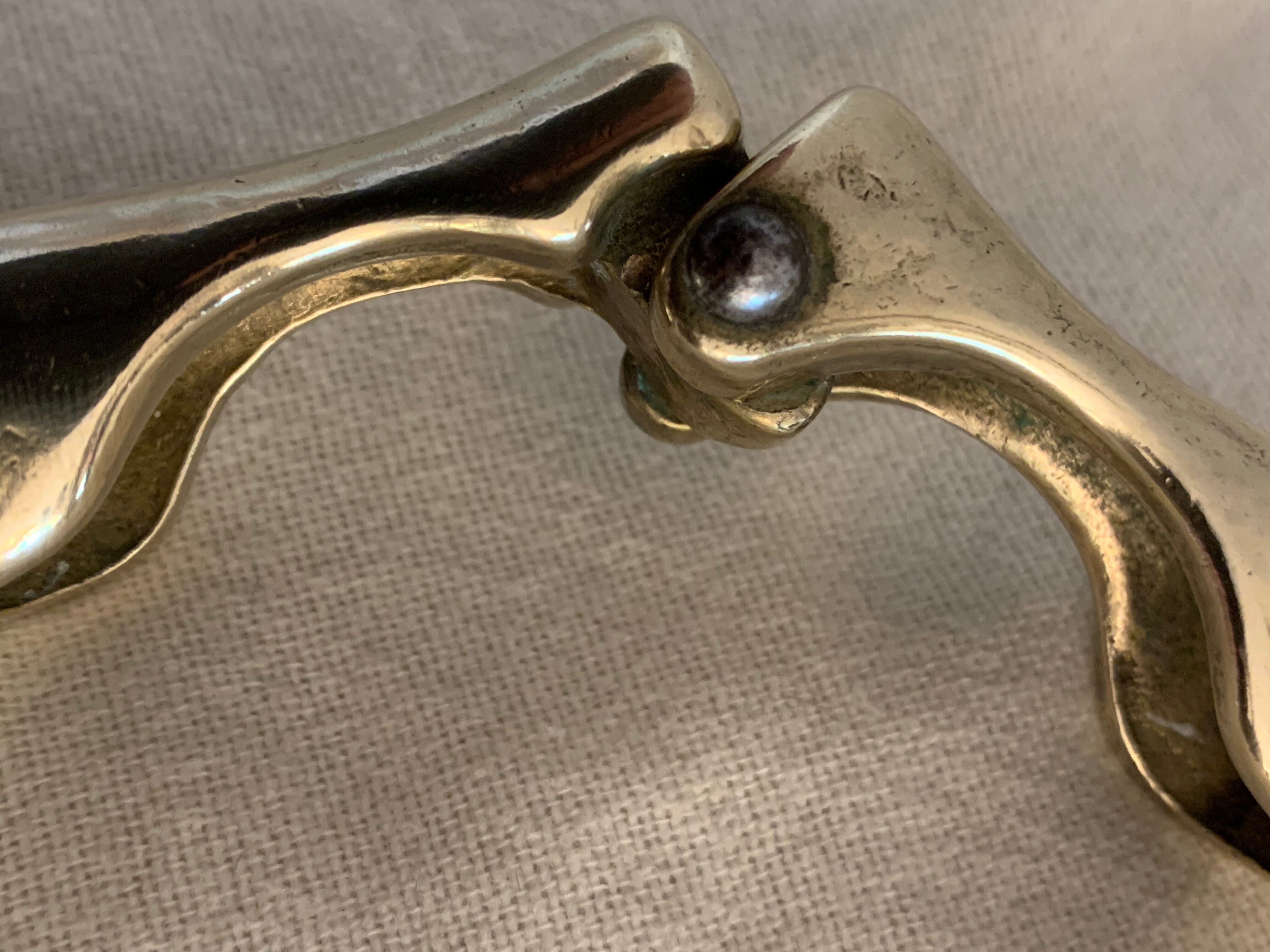 Pair of nutcrackers or anthropomorphic hazelnuts in bronze