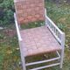 Rope-woven wooden armchair