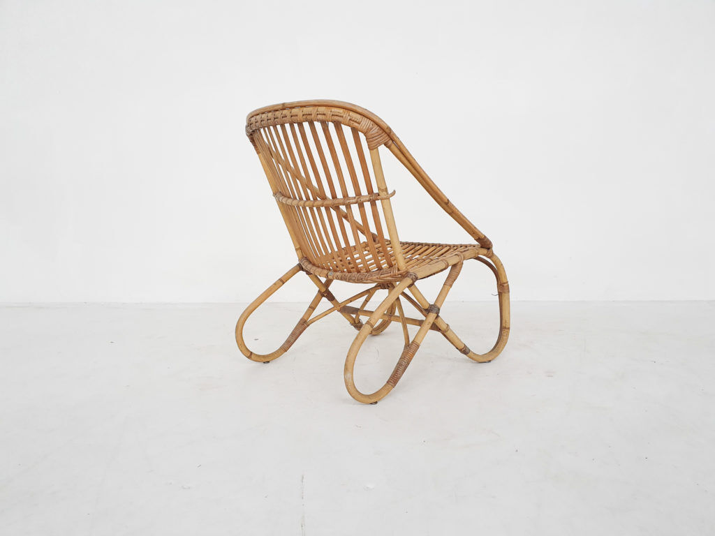 Mid-century bamboo lounge chair by Rohe Noordwolde, The Netherlands 1950's