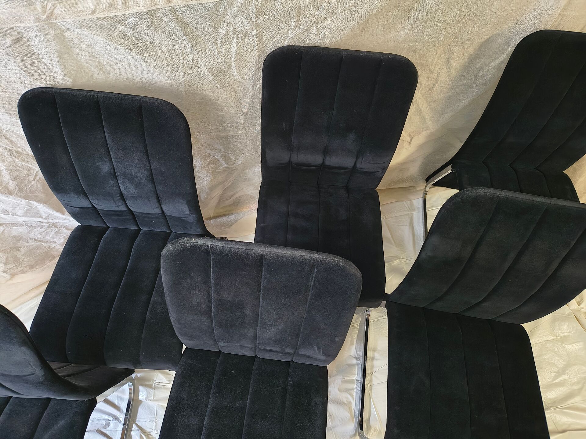 Vintage chrome chairs from the early 1980s.