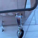 smoked plexi table on wheels