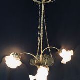 3-light Bronze Basket Chandelier