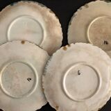 4 old and numbered dessert plates in slurry, strawberry model