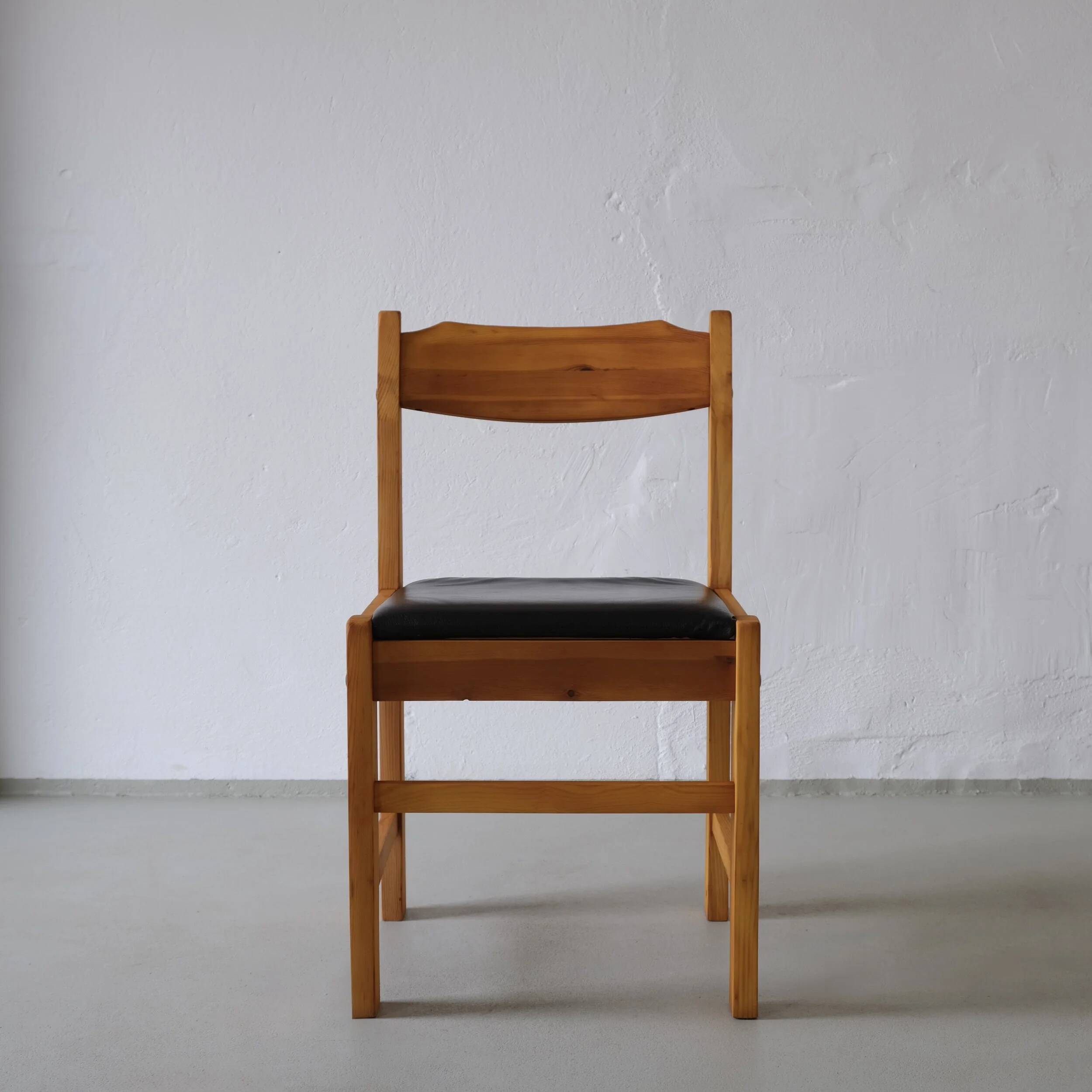 6 chaises en pin massif minimalistes | Années 1970