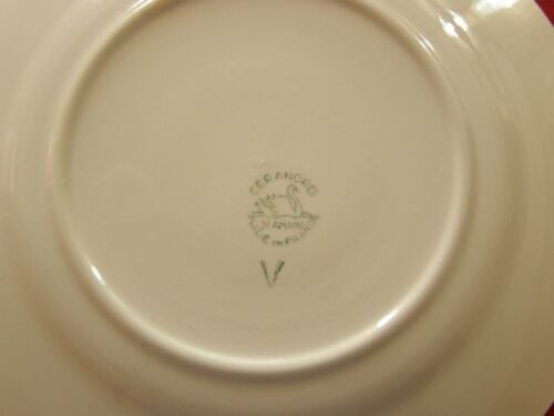 Old dessert service in porcelain Céranord, 13 pieces