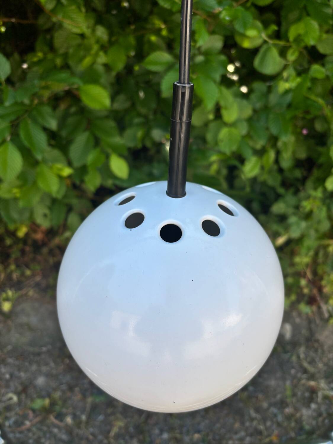 White metal eye ball pendant light by LITA vintage 1970