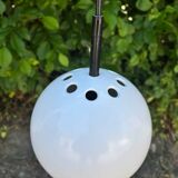 White metal eye ball pendant light by LITA vintage 1970