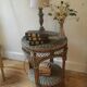 Side round table in rattan