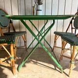 Table de bistrot métal pliante verte