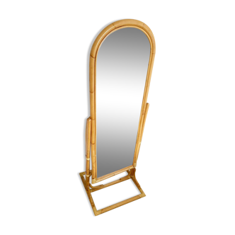 Vintage bamboo psyche mirror