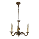 Art Nouveau bronze chandelier with 3 lights, France