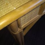 Rattan and bamboo desk or console