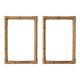 Pair of vintage bamboo and rattan mirrors