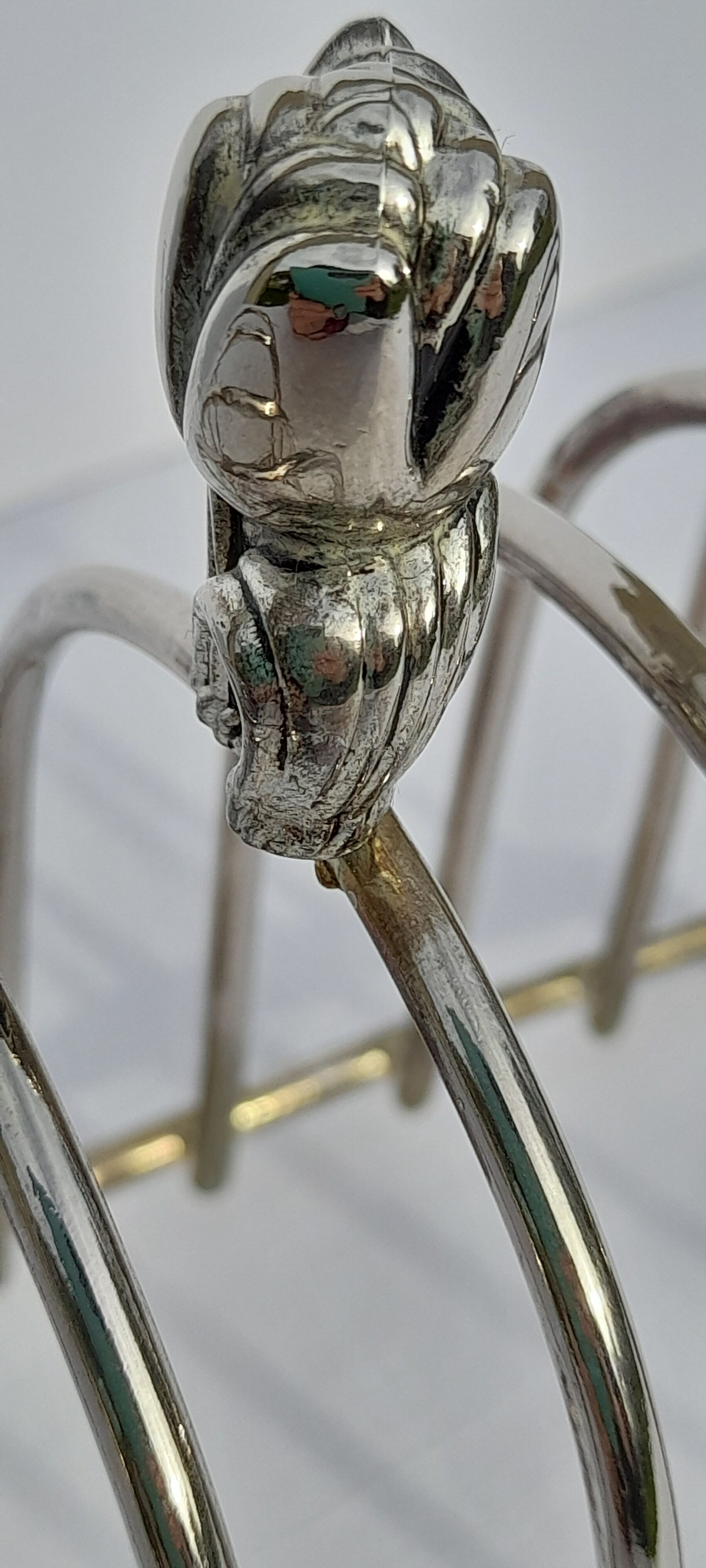 Toast holder in silver metal for 8 toasts L 19 cm