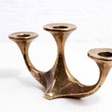 Brutalist bronze candle holder