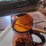 Dark amber glass pitcher – 1960s