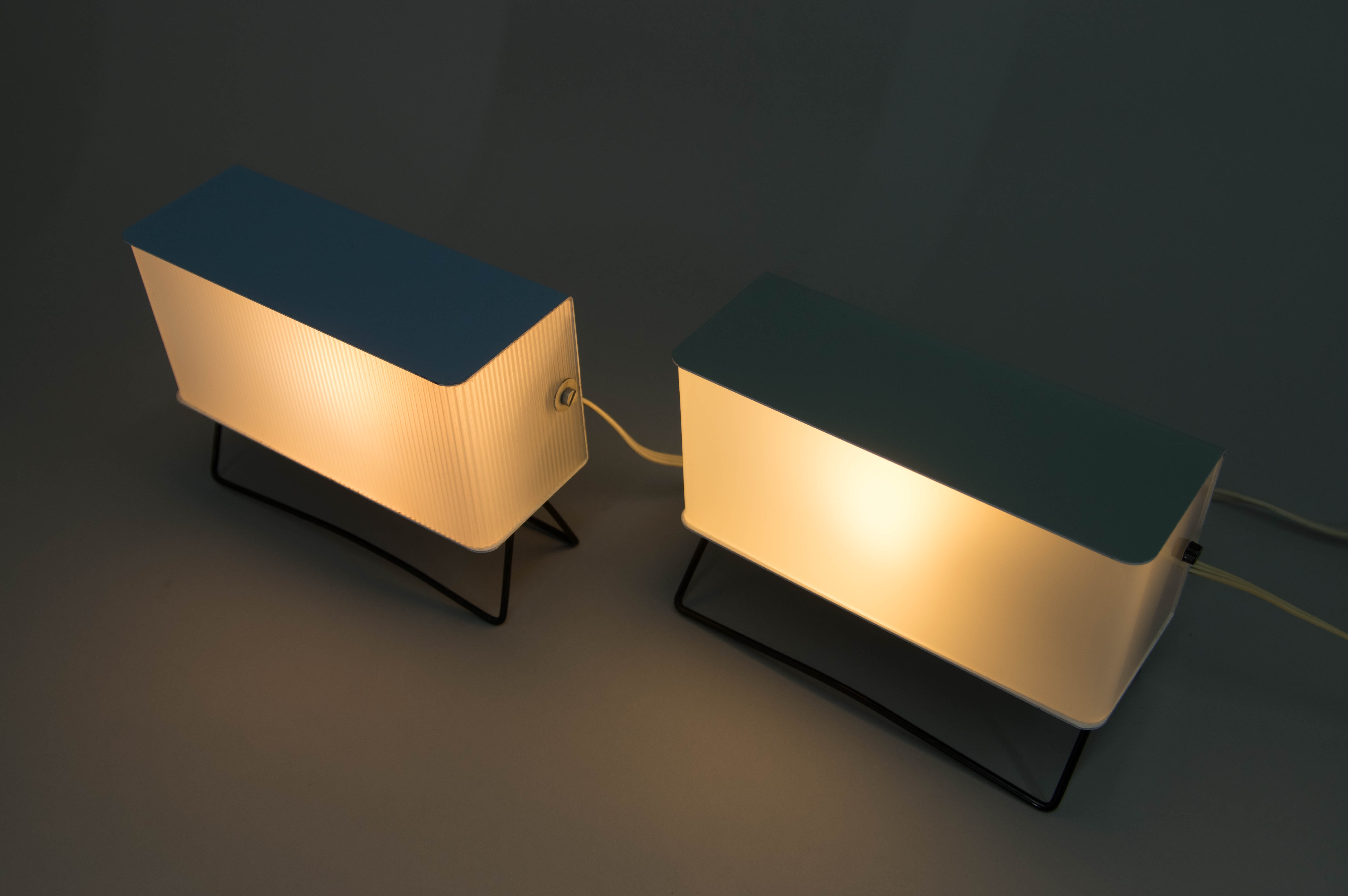 Set of two table lamps by pokrok zilina, 1960s