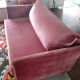 Sofa 2 places, removable, in powder pink velvet