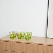 Set of green glasses, Italian design, 1980s, production: Italy