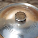 Silver-plated metal dish, Saglier brothers hallmark, silver-plated metal vegetable dish, art deco