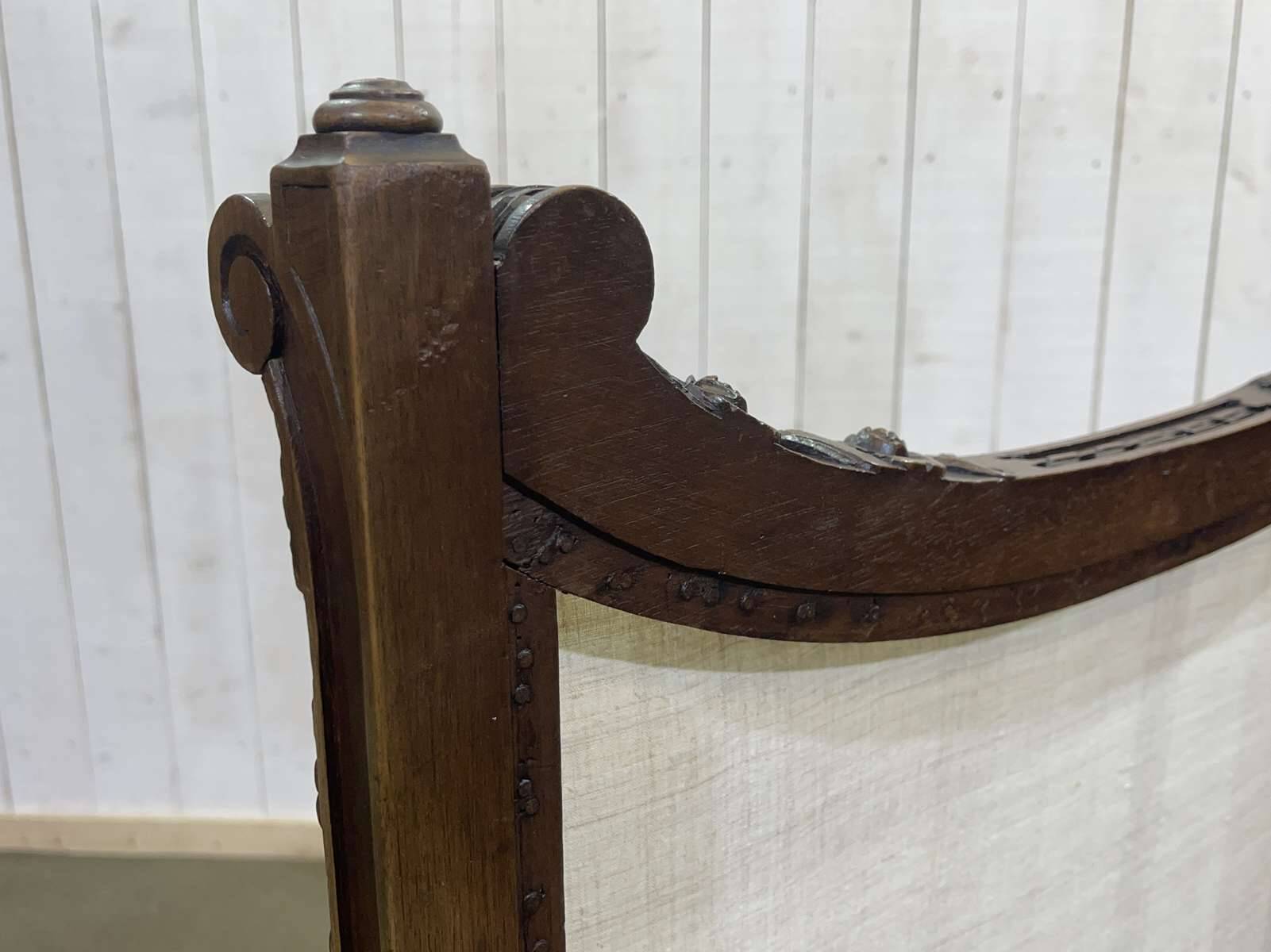 Walnut fireplace screen from the early 20th century