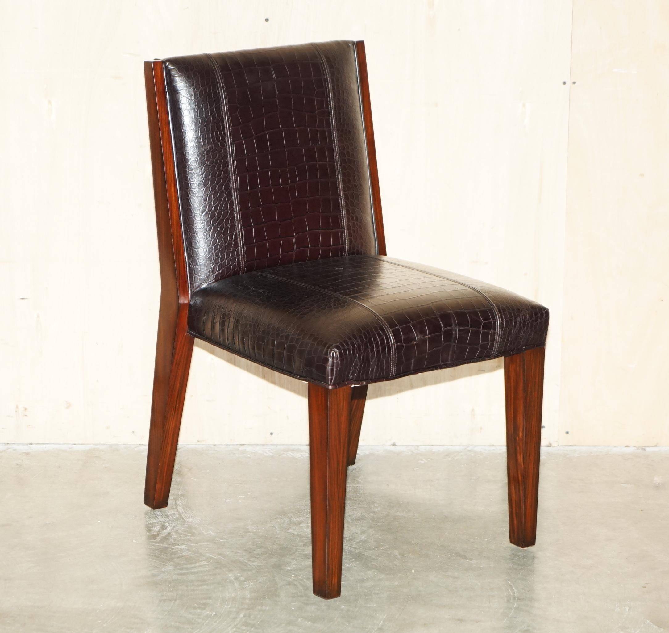 Chaises d'appoint Ralph Lauren Metropolis cuir patiné crocodile