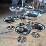 9 antique stainless steel ice cream cups