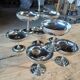 9 antique stainless steel ice cream cups
