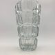 Vintage moulded glass vase, geometric relief decoration 1970