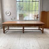 Solid walnut farmhouse castle table 1900 XXL