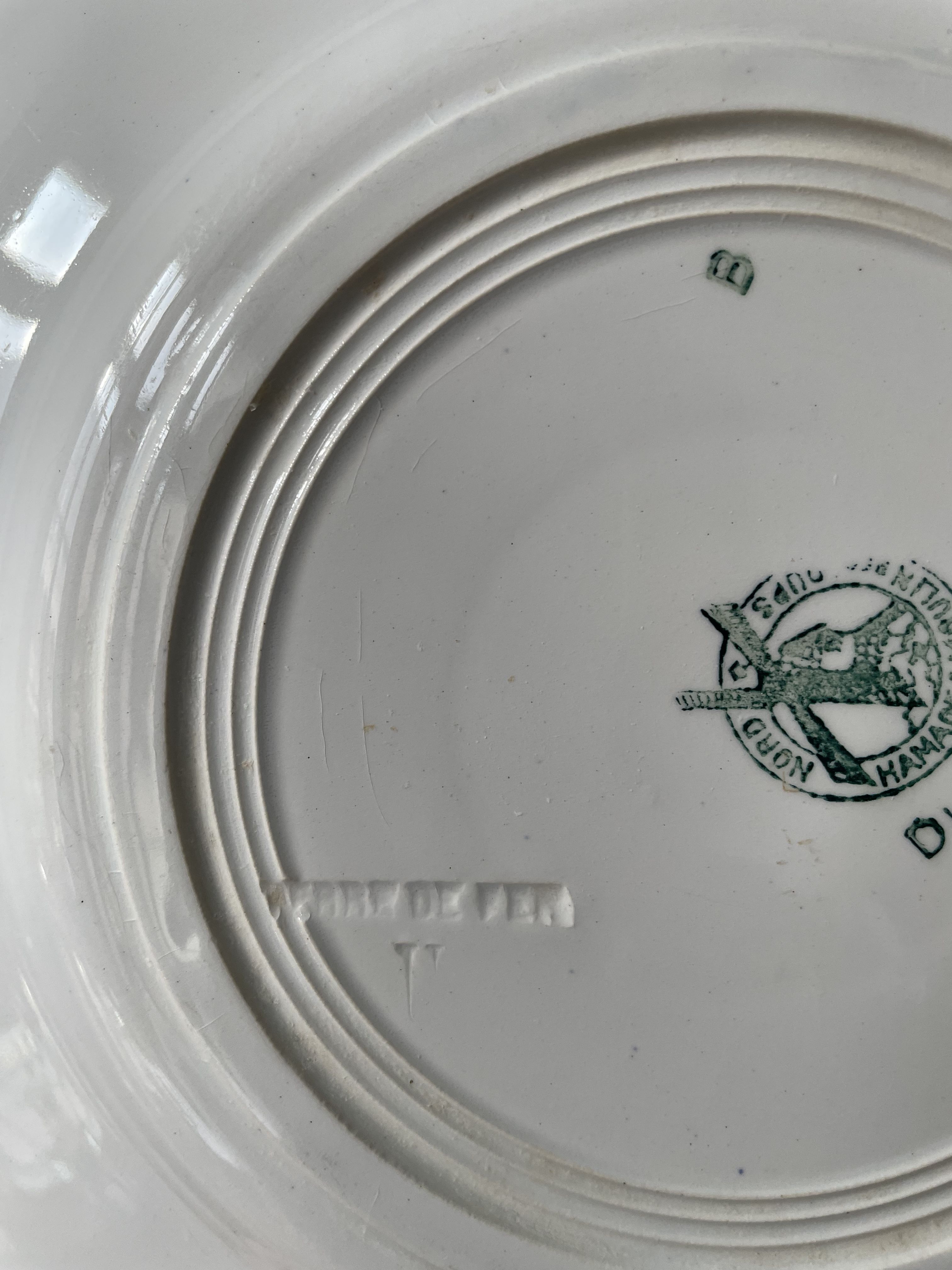 Set of 12 flat plates Terre de Fer in earthenware Moulin des Loups and Hamage, Dijon model