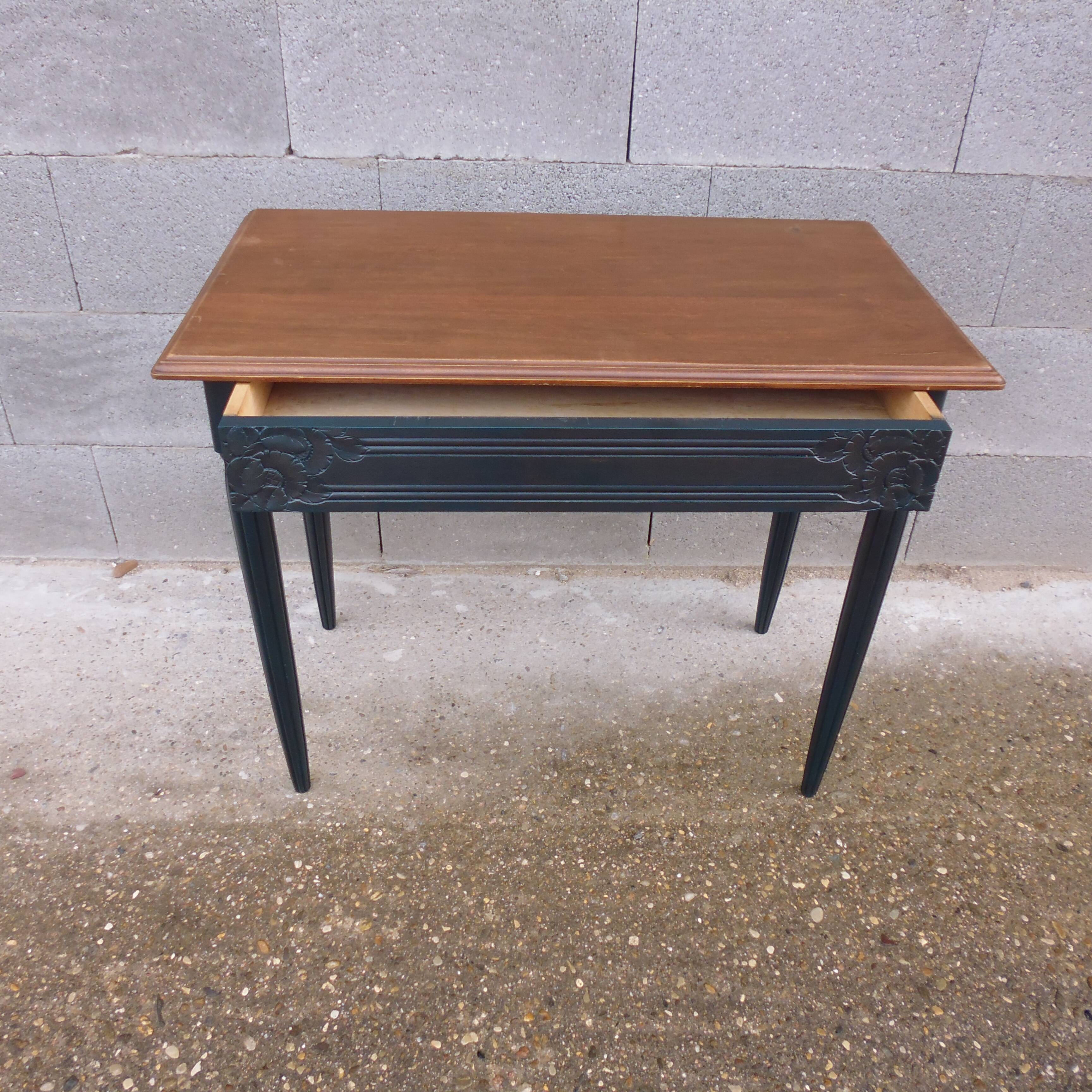 Small desk or side table with 30s Art Deco drawer