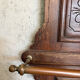 Antique oak carved coat stand, mirror and umbrella stand — late 19th century
