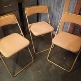 Lot 3 stained lafuma folding chairs