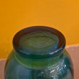 Turquoise glass vase, 1960s, vintage