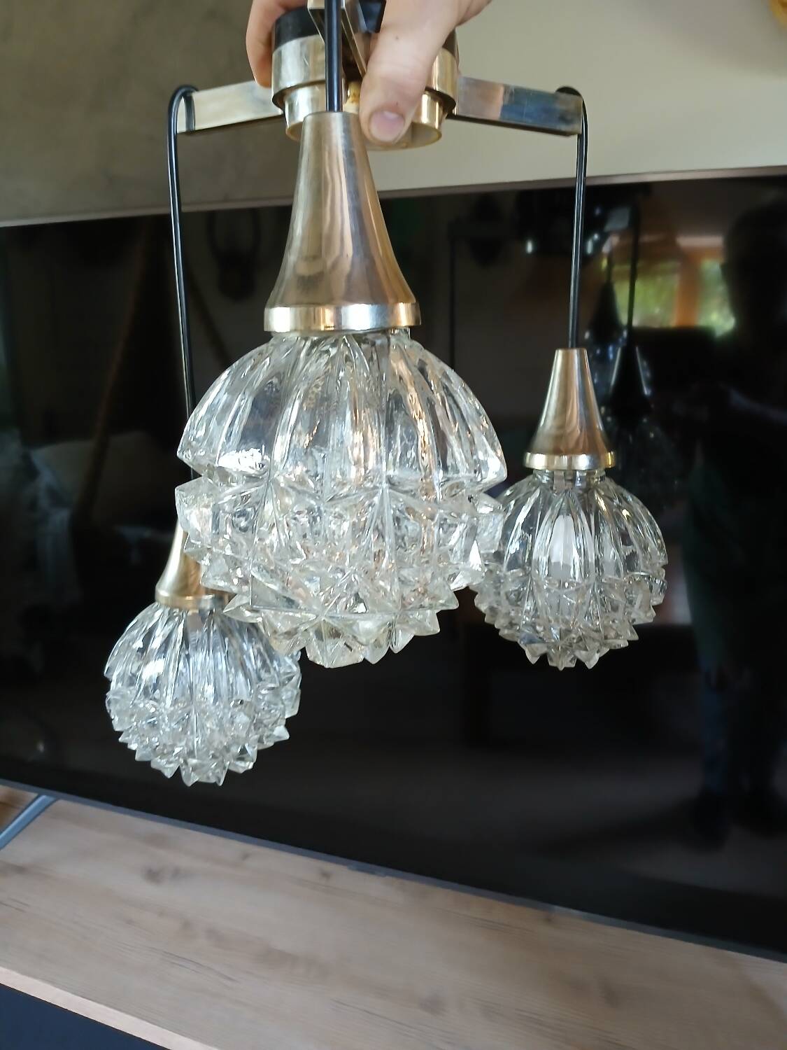 Chandelier, vintage waterfall suspension