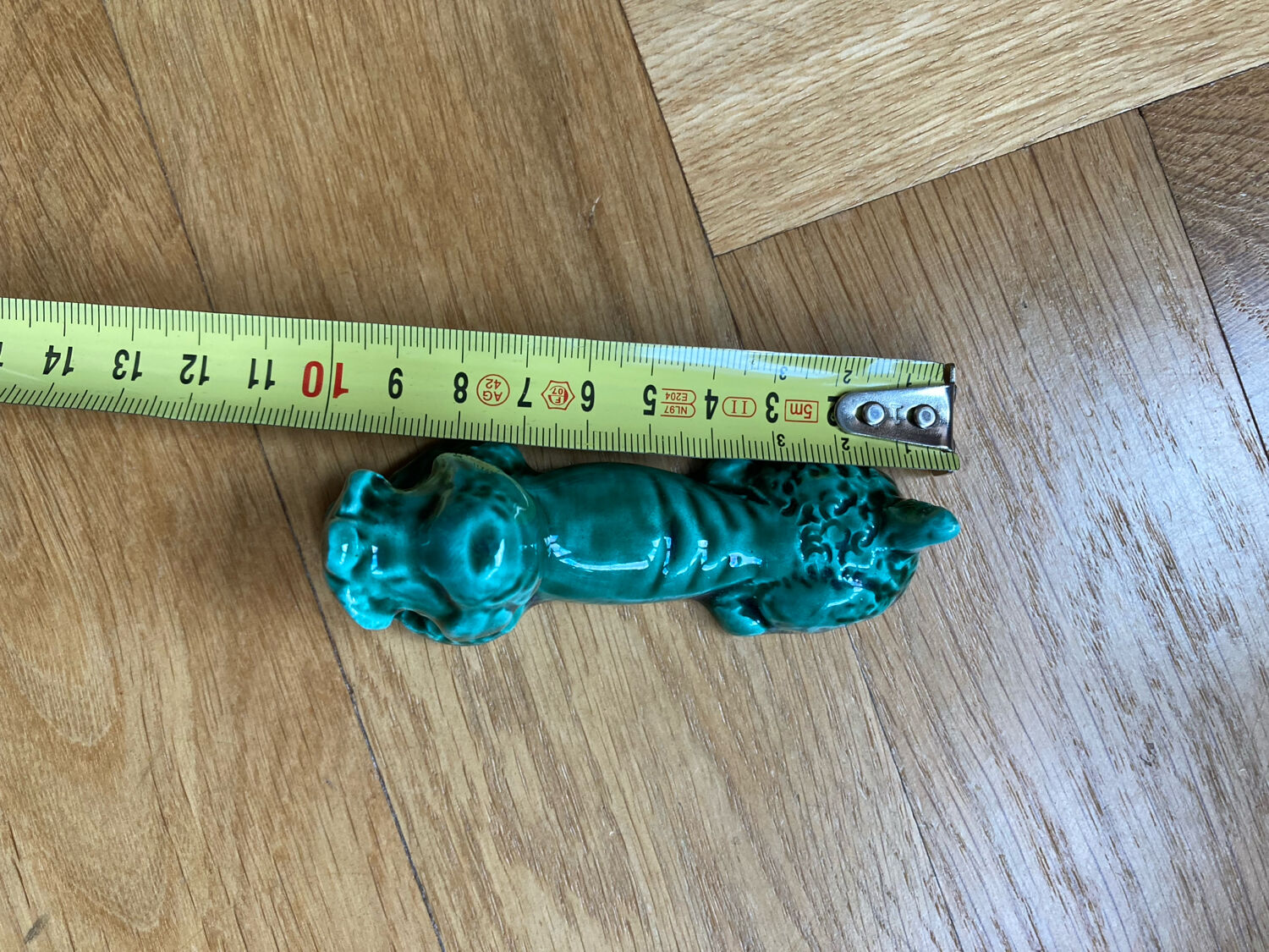 Green ceramic dog knife holder