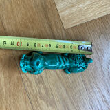 Green ceramic dog knife holder