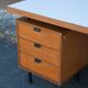 Wood desk and black metal structure with melamine top, Charron Edition, large office 2 boxes