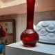 Vase soliflore en verre soufflé rouge ruby