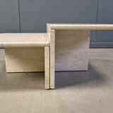 Pair of vintage travertine coffee tables or side tables, 1970s