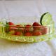 Fruit cup in yellow wealine moulded crystal 19th / 20th century